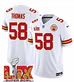 Men & Women & Youth Kansas City Chiefs #58 Derrick Thomas White 2025 Super Bowl LIX Patch F.U.S.E. Vapor Limited Stitched Jersey,baseball caps,new era cap wholesale,wholesale hats